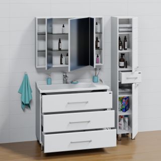 Напольная тумба под раковину Санта Омега 207017 100 см белый